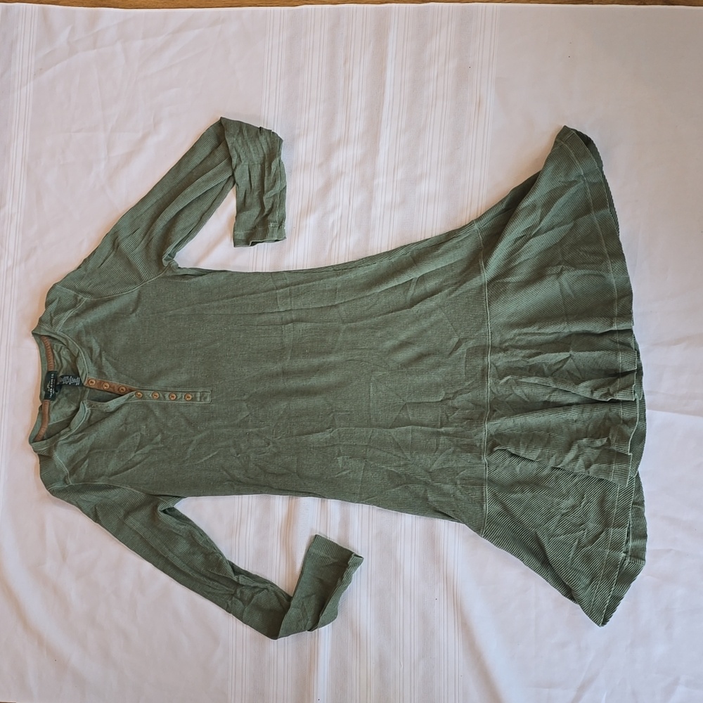 (Women's M) Ralph Lauren Green Thermal Long-sleeved Dress